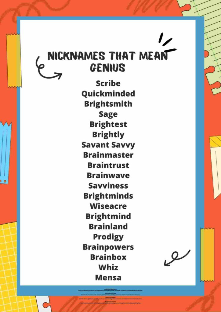 nicknames that mean genius
